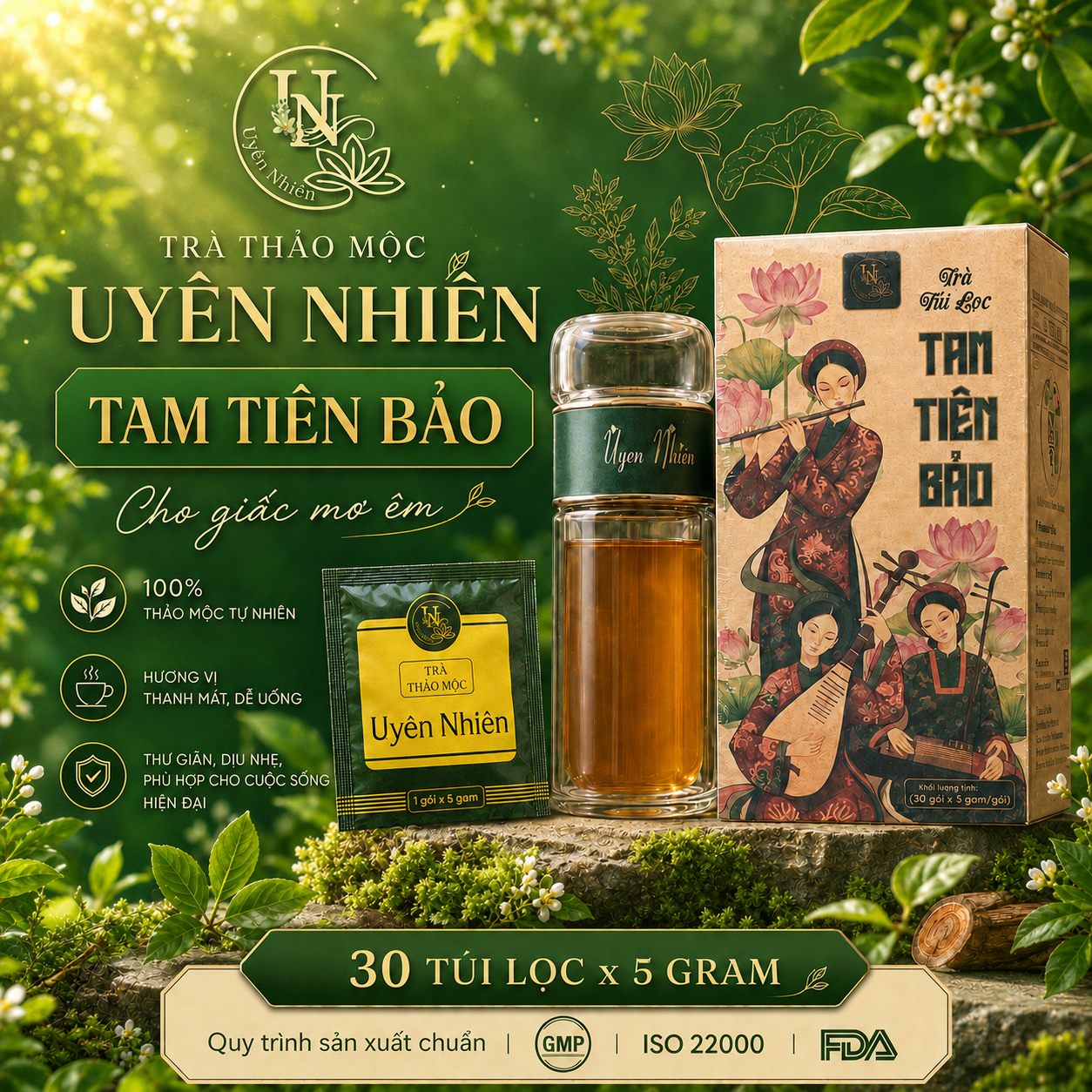 Trà Tam Tiên Bảo — Uyên Nhiên Herbal Tea