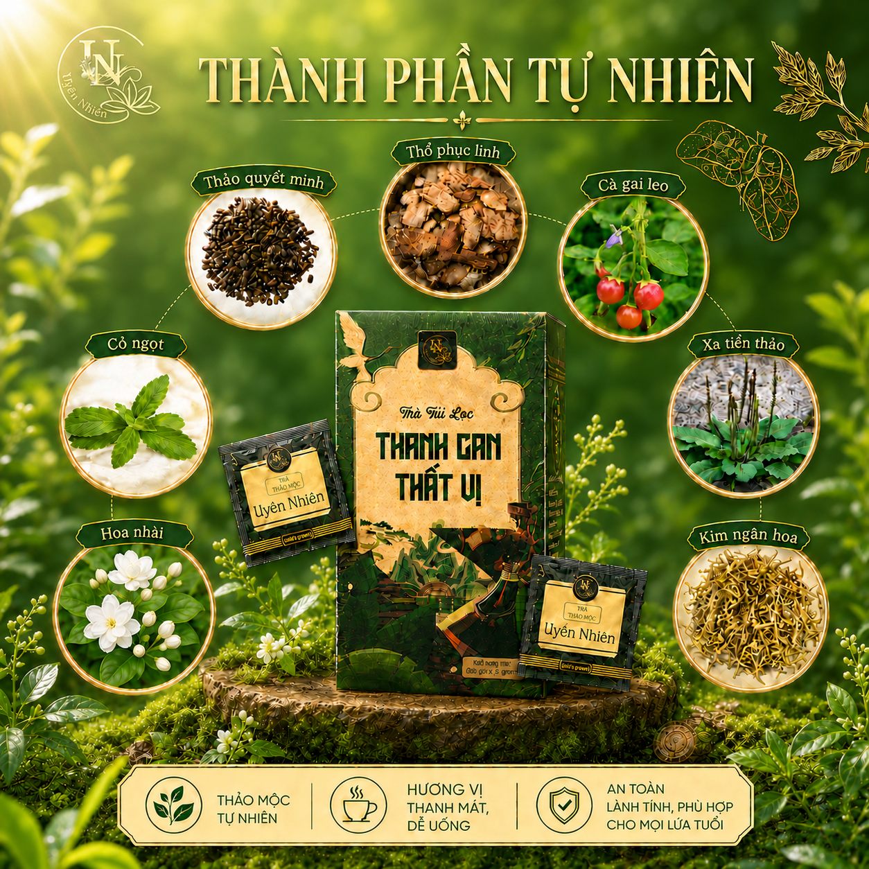 Thành phần Trà Thanh Can Thất Vị — 7 thảo mộc